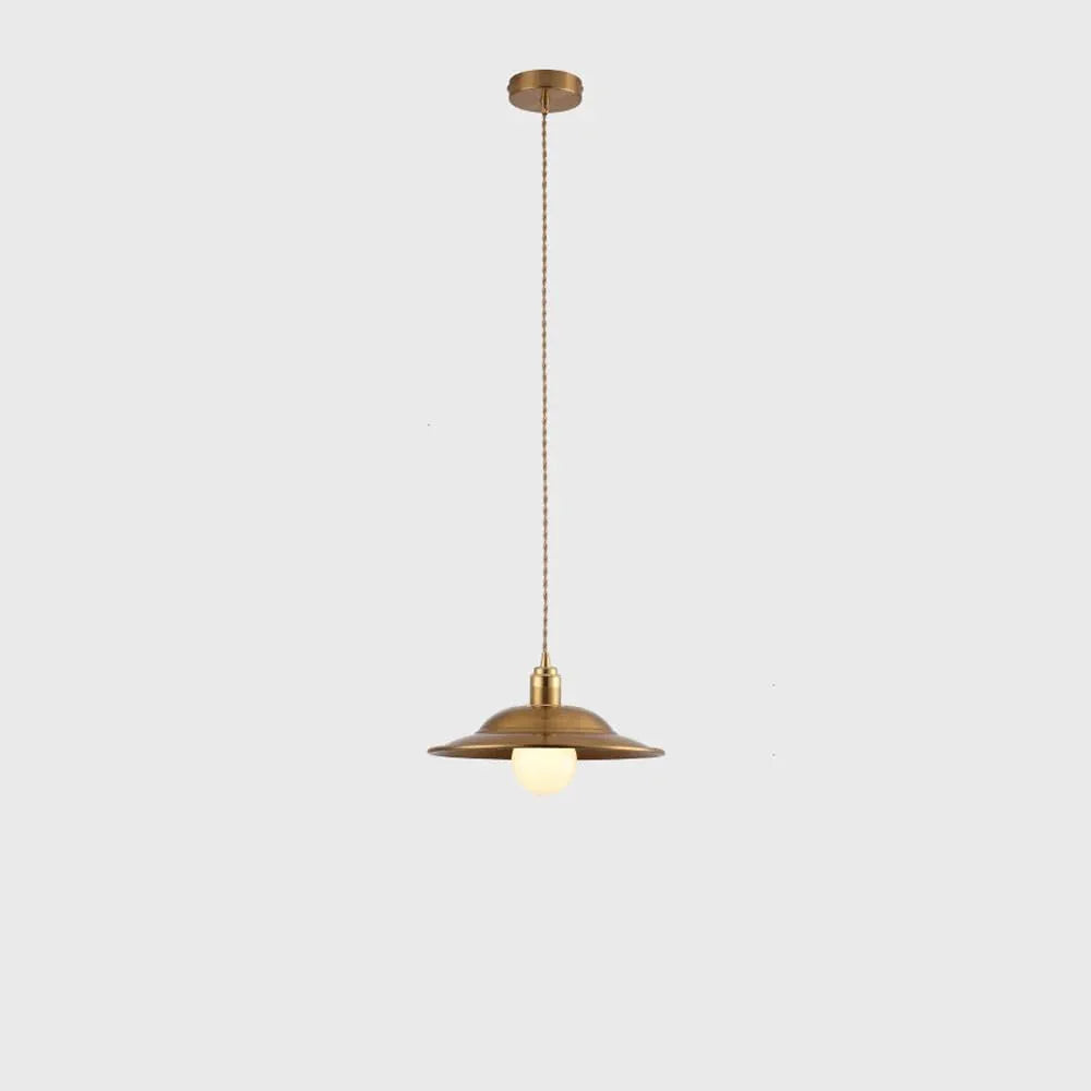 Audara-Modern Minimalist Bedroom Bedside Aluminum Pendant Light Creative 10.23in Copper Disc Hanging Lampe E27 Screw-in Chandeliers Scandinavian Hotel Living Room Decor Lighting Fixture