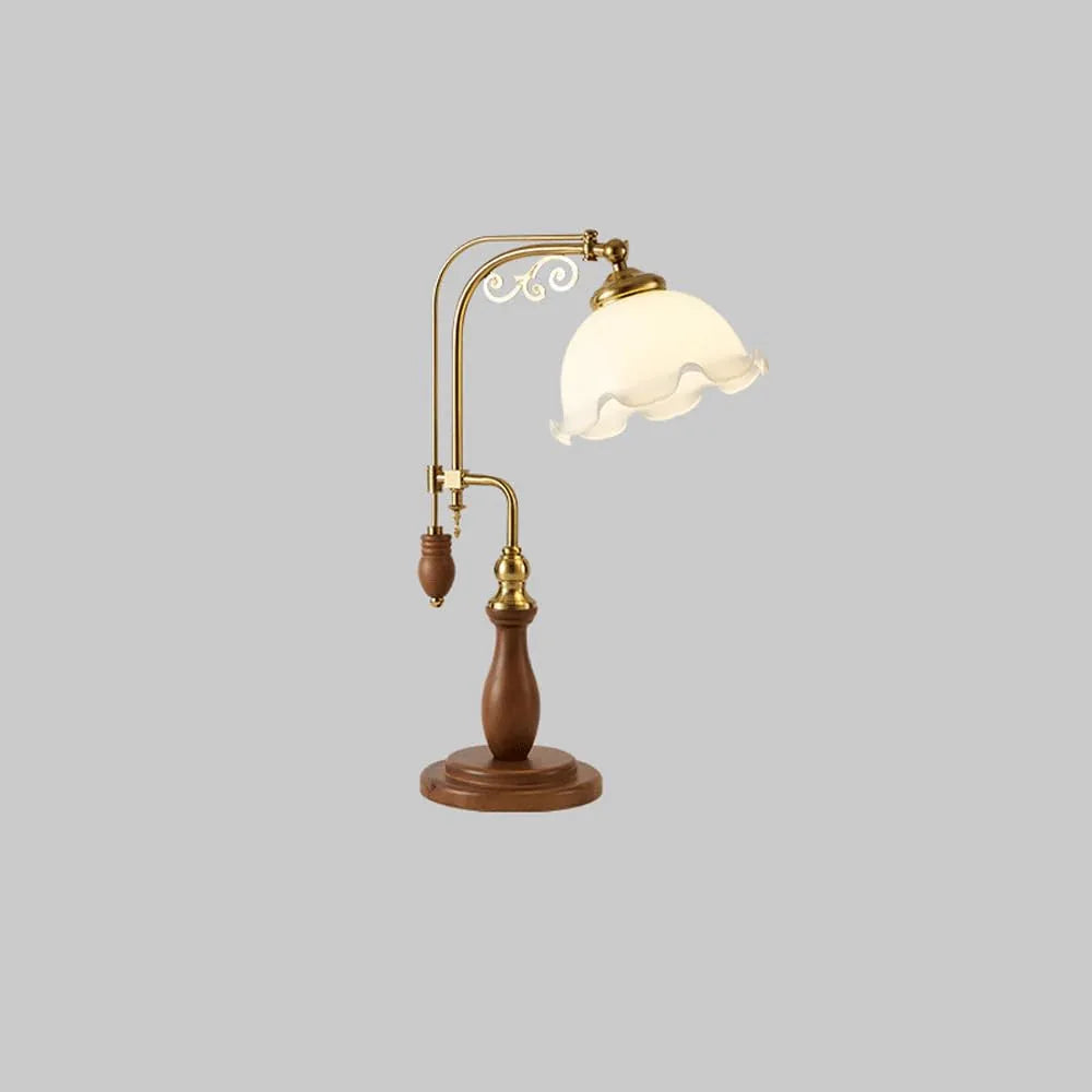 Audara-Chinese Vintage Folk Lodge Hotel Bar Desk Light Classic Bedroom Bedside Tea House Desk Lamp Elegant Metal Wood Table Lamp Coffee Shop Restaurant Villa Apartment Office Lighting Fixture White
