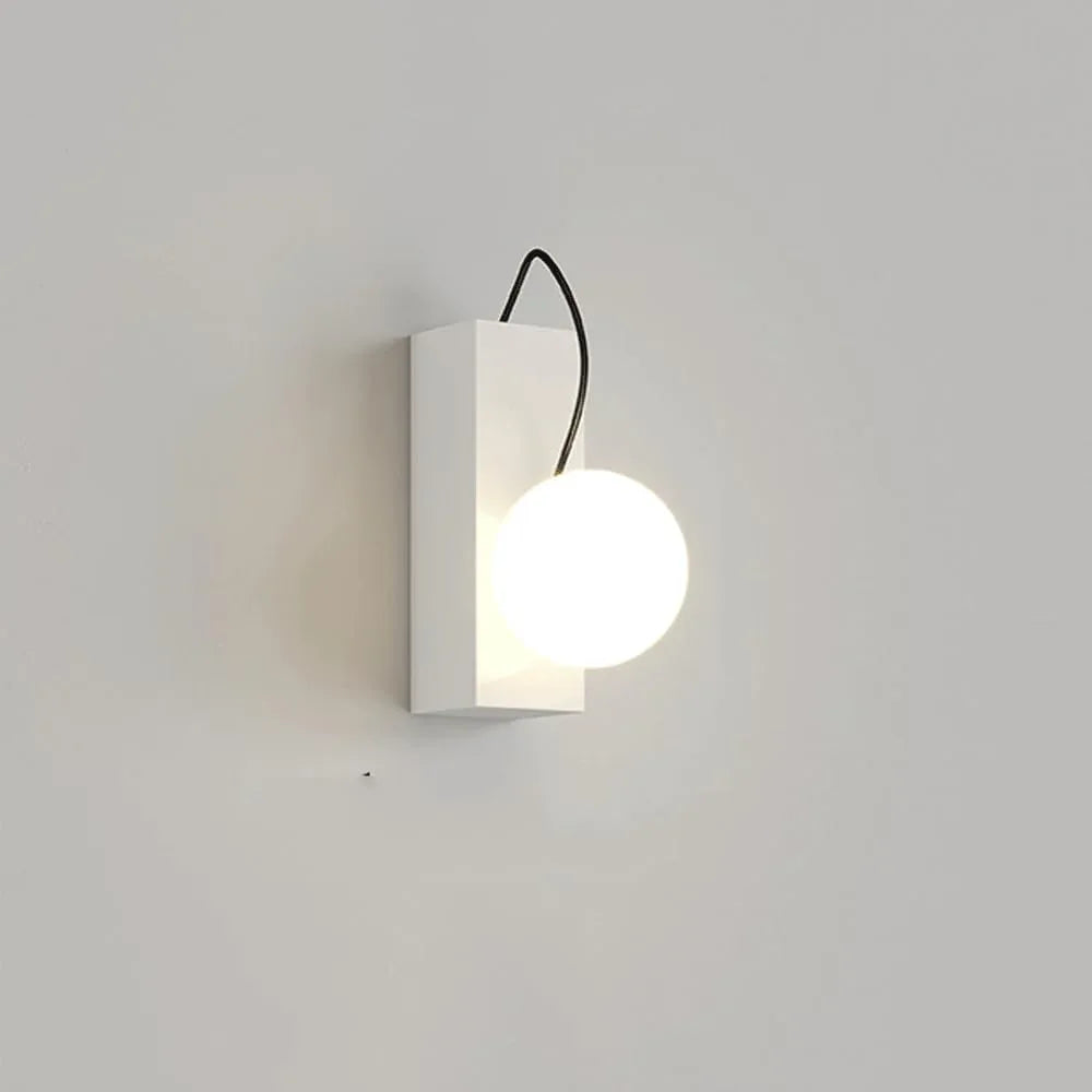 Audara-Scandinavia Cream Wind Ball Wall Lamp Bedroom Bedside Removable Wall Lights Postmodern Scandinavia Full Copper Sconces Living Room Bedroom Single Head Mounted Lighting Fixture White