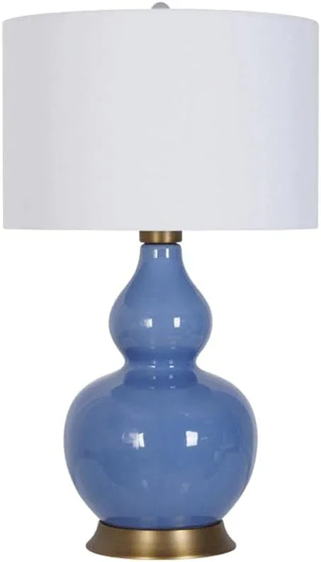 Audara-American White Fabric Gourd Shaped Ceramic Desk Light New Chinese Zen Living Room Study Tea House Desk Lamp Club Coffee Shop B&B Table Lamp Bedroom Bedroom Sample Room Lighting Fixture