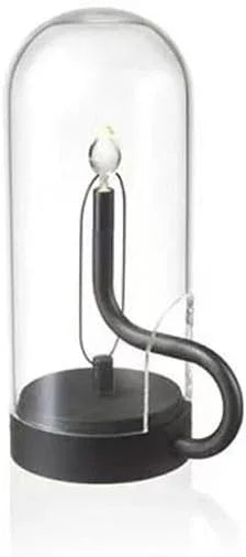 Audara-Retro Creative Restaurant Camping Desk Light Elegant Decorative Candle Flame Shaped USB Glass Aluminum Desk Lamp Bedroom Bedside Dormitory Table Lamp Restaurant Cafe Lighting Fixture