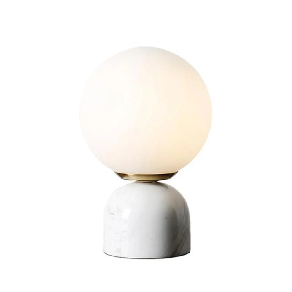 Audara-Scandinavian Minimalist Study Room Model Room Desk Light Personalized Luxury Marble Spherical Glass Desk Lamp Bar Restaurant Coffee Shop Farmhouse Lighting Fixture Bedroom Bedside Office Table Lamp White