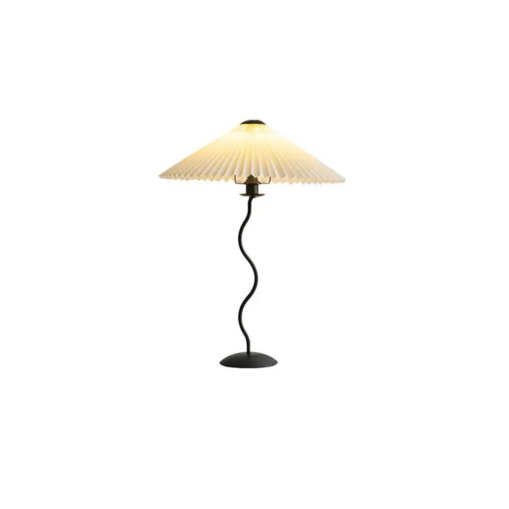 Audara-Simple Designer Study Office Desk Light Warm Hardware Pleat Desk Lamp Hotel Reception Villa Florist Cafe Library Lighting Fixture Dormitory Apartment Bedroom Bedside Table Lamp Beige