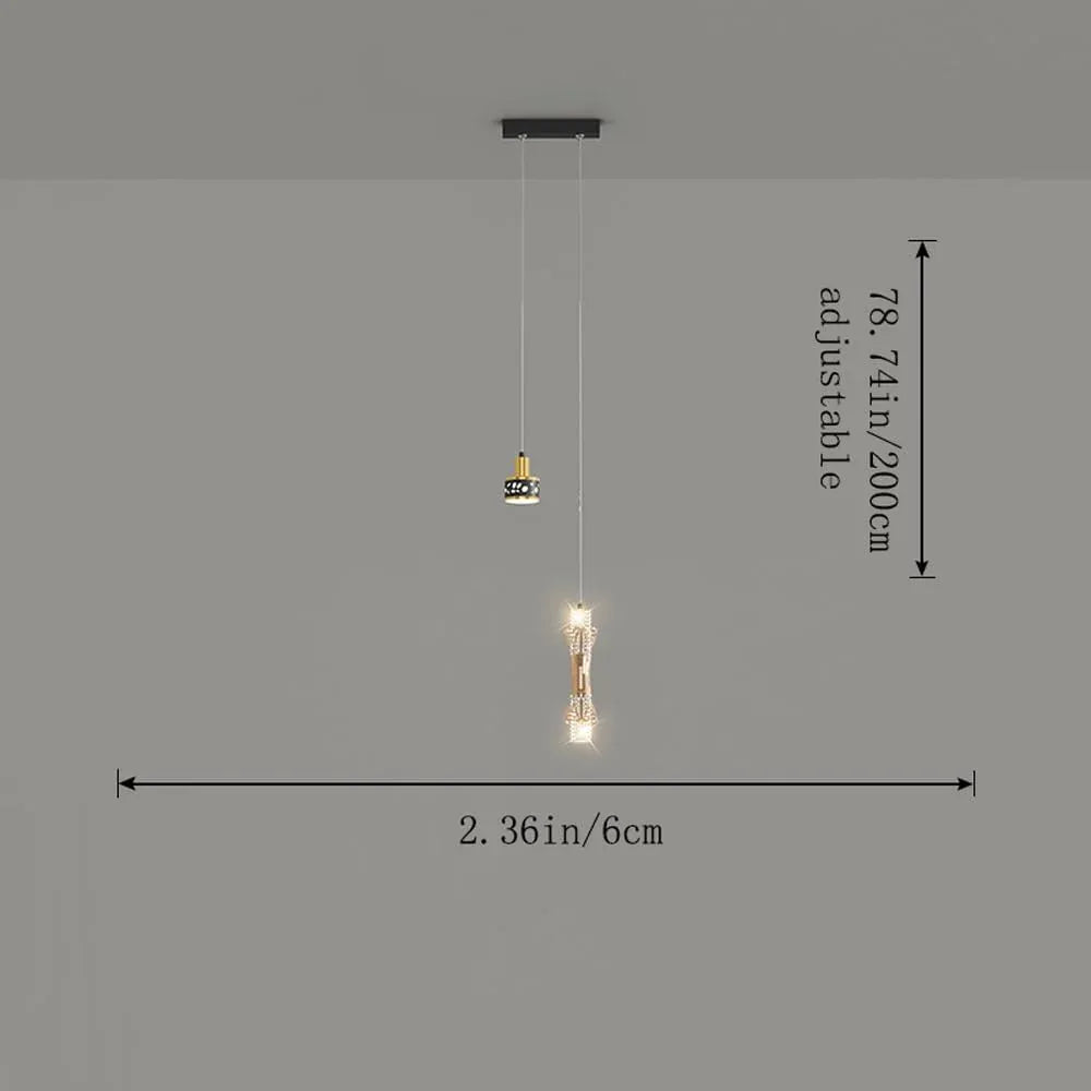Audara-Small Crystal Pendant Light, Decorative Lamp, Bohemian Style, European Minimalist Style, Suitable for Bedrooms, Hotel Entryways, Kitchen Islands, and Other Scenarios.