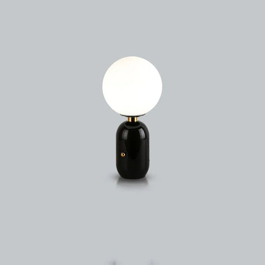 Audara-Postmodern Designer Living Room Study Couch Side Desk Light Creative Orb Glass Metal Desk Lamp Tea House Apartment Office Table Lamp Club Library Mall Decoration Lighting Fix