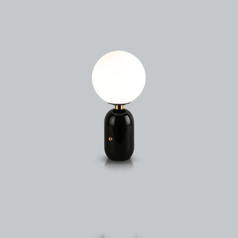 Audara-Postmodern Designer Living Room Study Couch Side Desk Light Creative Orb Glass Metal Desk Lamp Tea House Apartment Office Table Lamp Club Library Mall Decoration Lighting Fix