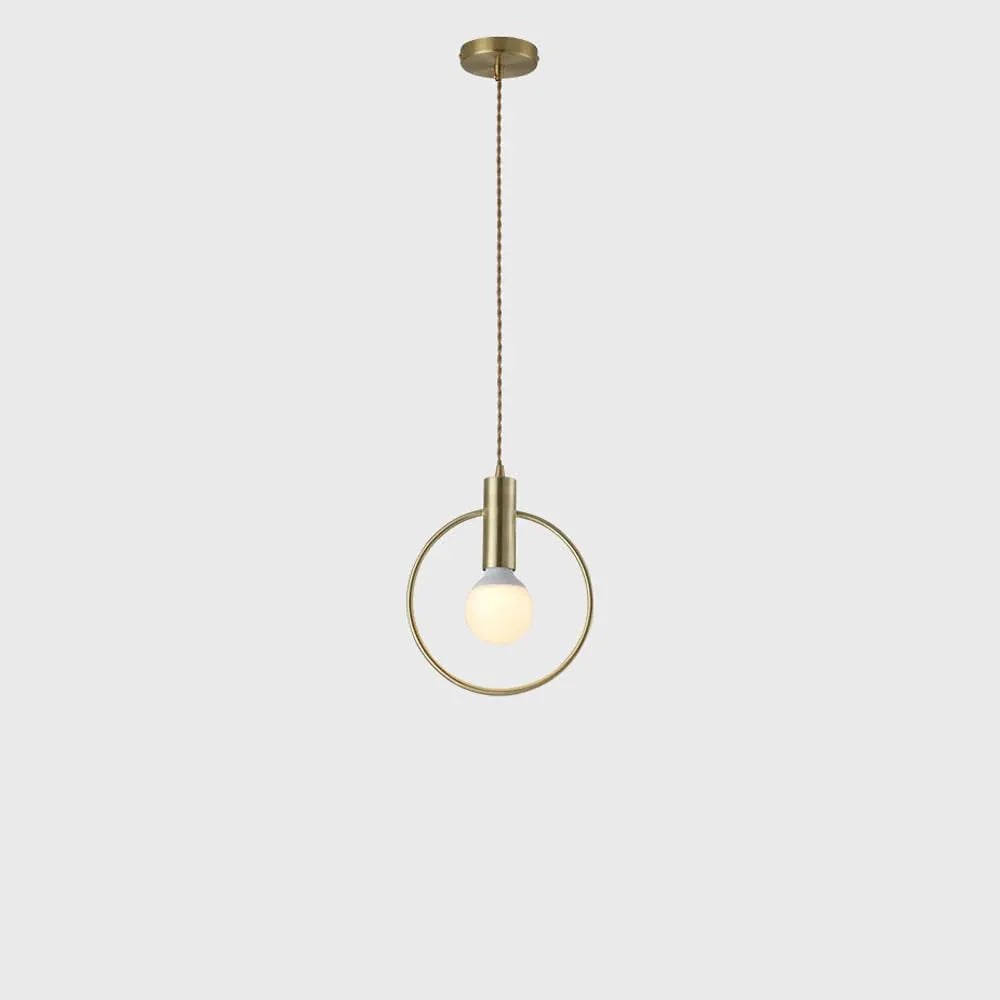 Audara-Modern Minimalist Aluminum Circle Pendant Light Personalized Creative Bedroom Bedside Hanging Lampe Kitchen Dining Room E27 Screw Chandeliers Living Room Sofa Background Decoration Lighting Fixture 8.66in 22cm