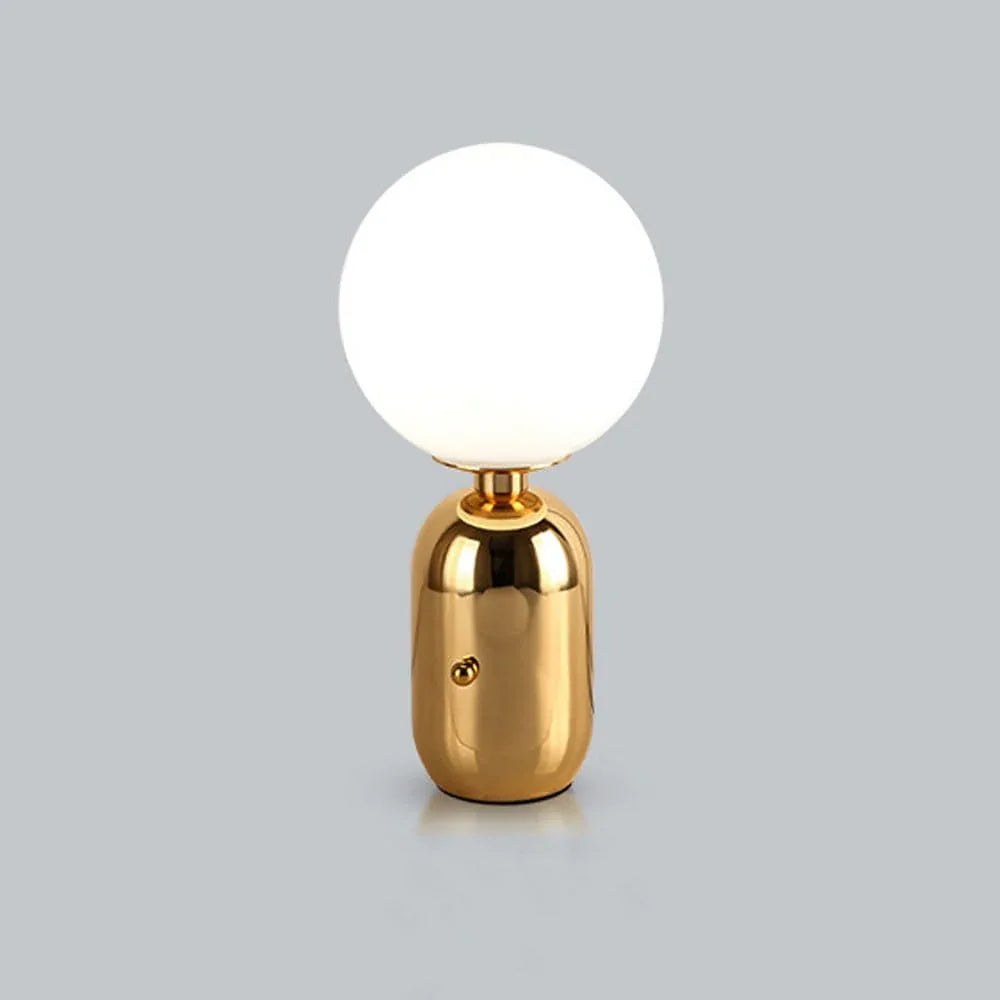 Audara-Scandinavian Simple Study Office Living Room Desk Light Creative Light Luxury Metal Milk White Orb Glass Desk Lamp Dormitory Apartment Bedroom Bedside Table Lamp Cafe Restaurant Lighting Fixture Gold