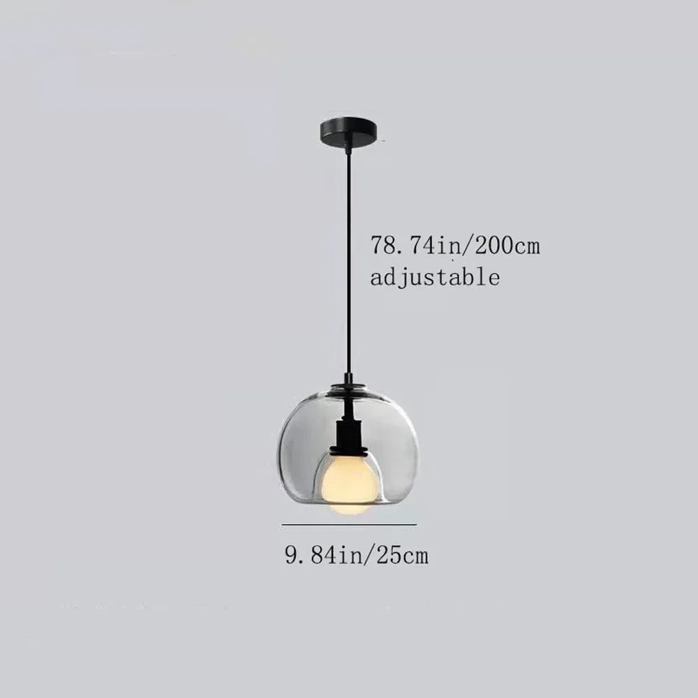 Audara-9-inch Glass Pendant Lights: Simple and Creative Design, Easily Complements Various Decor Styles. Can Be Installed Above The Bedside, in The Living Room, Dining Room, Kitchen Island, Etc.