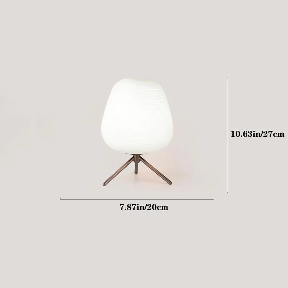 Audara-Scandinavian Simple White Glass Desk Light Creative Art Showroom Model House Desk Lamp Backdrop Living Room Bedroom Table Lamp Office Villa Mall Decoration Lighting Fixture