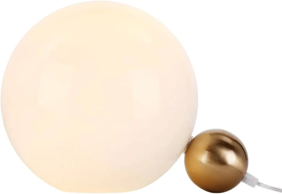 Audara-Postmodern Creative Living Room Bedroom Study Desk Light Art White Globe Glass Desk Lamp Simple Bedside Sofa Beside Counter Table Lamp Villa Club Sample Room Backdrop Lighting Fixture