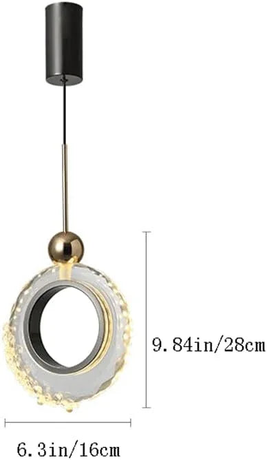 Audara-Crystal Pendant Light, 6-inch Circular Decorative Chandelier, Modern And Luxurious Style, Suitable For Various Lighting Applications Including Hotels, Restaurants, Kitchen Islands, And Bedrooms