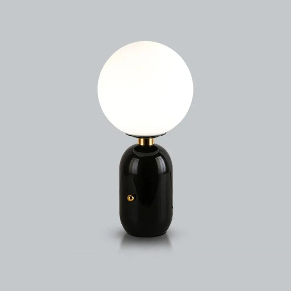 Audara-Scandinavian Simple Study Office Living Room Desk Light Creative Light Luxury Metal Milk White Orb Glass Desk Lamp Dormitory Apartment Bedroom Bedside Table Lamp Cafe Restaurant Lighting Fixture