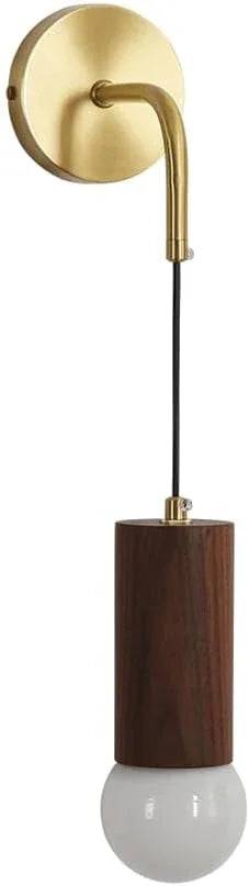 Audara-New Chinese Background Wall Wall Lamp Modern Simple Living Room Wall Lights Light Luxury Walnut All Copper Sconces Japanese Bedside Decoration Mounted Lighting Fixture
