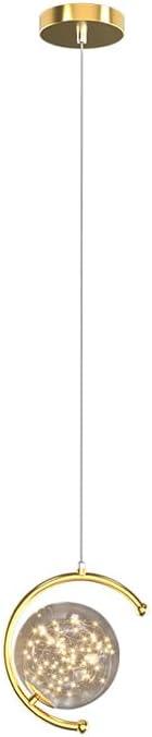 Audara-Personalized Creative Full Star Glass Pendant Light Modern Minimalist Round Ball Iron Bedside Hanging Lampe Gold Dimmable Single Head Chandeliers Dining Room Aisle Bar Lighting Fixture