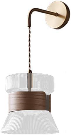 Audara-Japanese Zen Wall Lamp Retro Simple Walnut Wall Lights Bedroom Living Room Glass Sconces Aisle Corridor Foyer Mounted Lighting Fixture