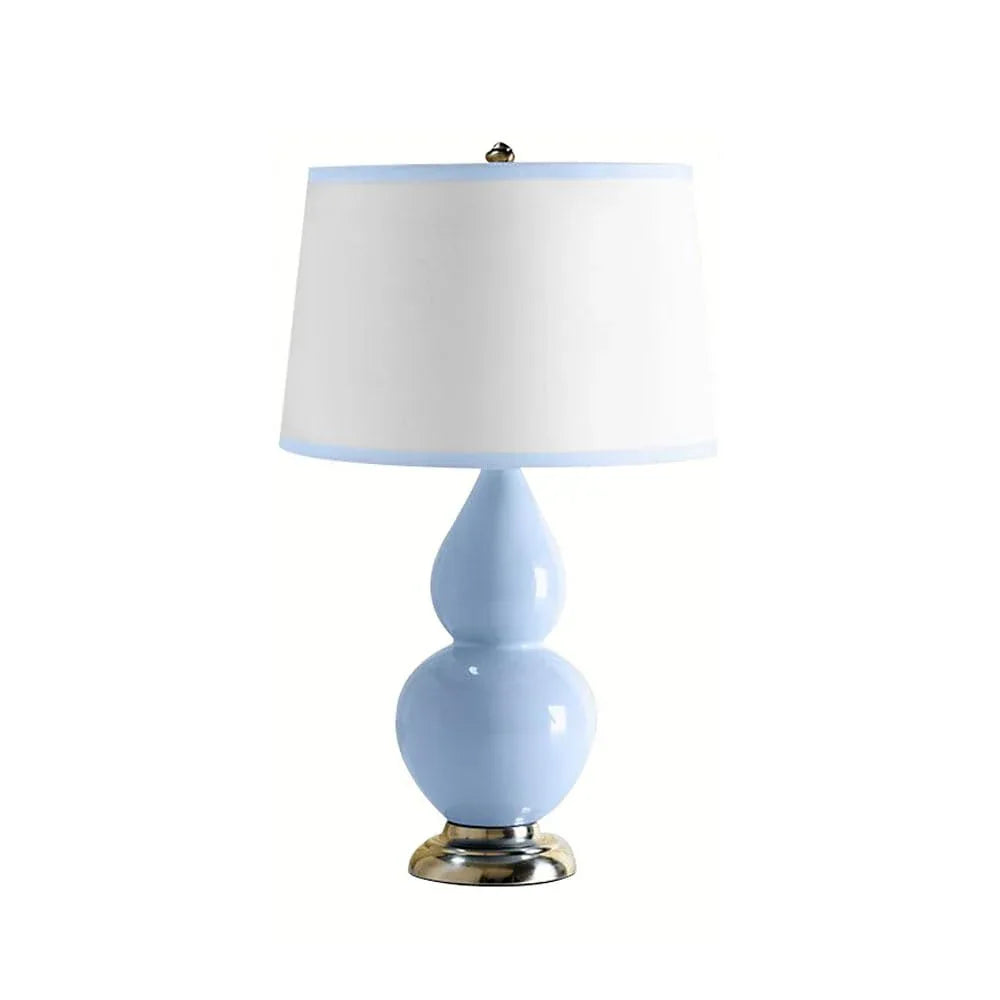 Audara-American Creative Living Room Bedroom Bedside Desk Light Light Luxury Warm Warm Cloth Gourd Glass Desk Lamp Fields Rustic Country Farmhouse B&B Table Lamp Hotel Restaurant Villa Lighting Fixture Blue
