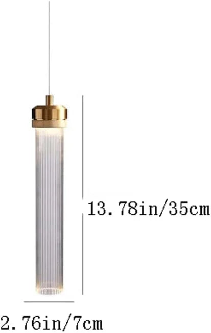 Audara-Crystal Pendant Light, 2.7 Inches in Diameter, Long Decorative Chandelier, Modern and Luxurious Style, Suitable for Various Places Such As Hotels, Restaurants, Kitchen Islands, and Bedrooms.