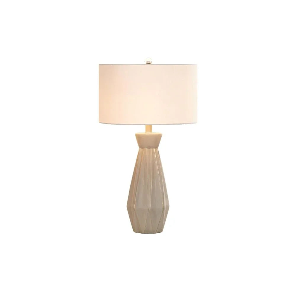 Audara-Scandinavian Luxury Fabric Cement Desk Light American Creative Sample Room Living Room Desk Lamp Apartment Hotel Room Office Table Lamp Bedroom Bedside Read Lighting Fixture White