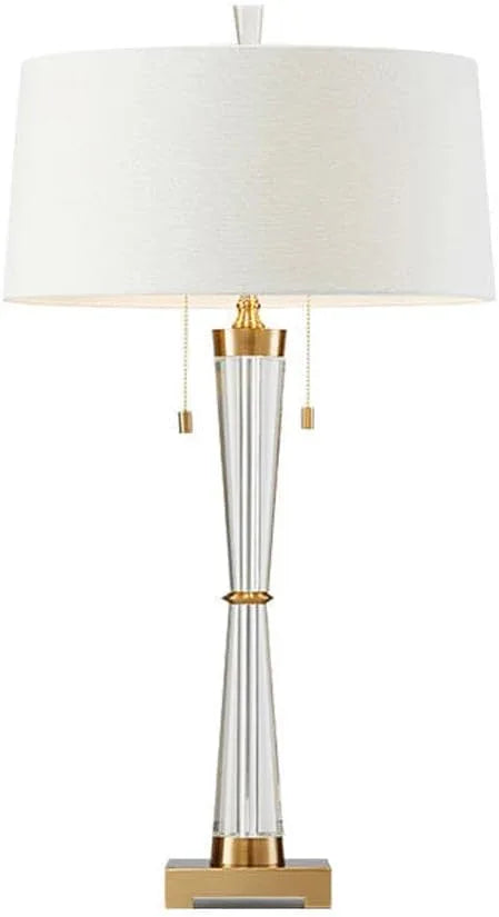 Audara-Luxury American Bedroom Bedside Read Desk Light Modern Glass Metal Desk Lamp Classic Zip Switch Study Office Table Lamp Sample Room Hotel Front Desk Coffee Shop Lighting Fixture
