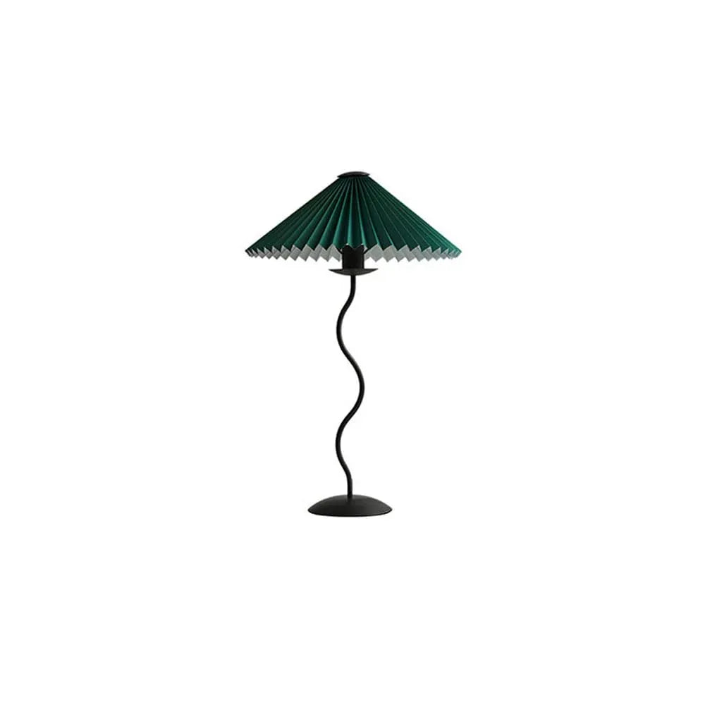 Audara-Simple Designer Study Office Desk Light Warm Hardware Pleat Desk Lamp Hotel Reception Villa Florist Cafe Library Lighting Fixture Dormitory Apartment Bedroom Bedside Table Lamp Green