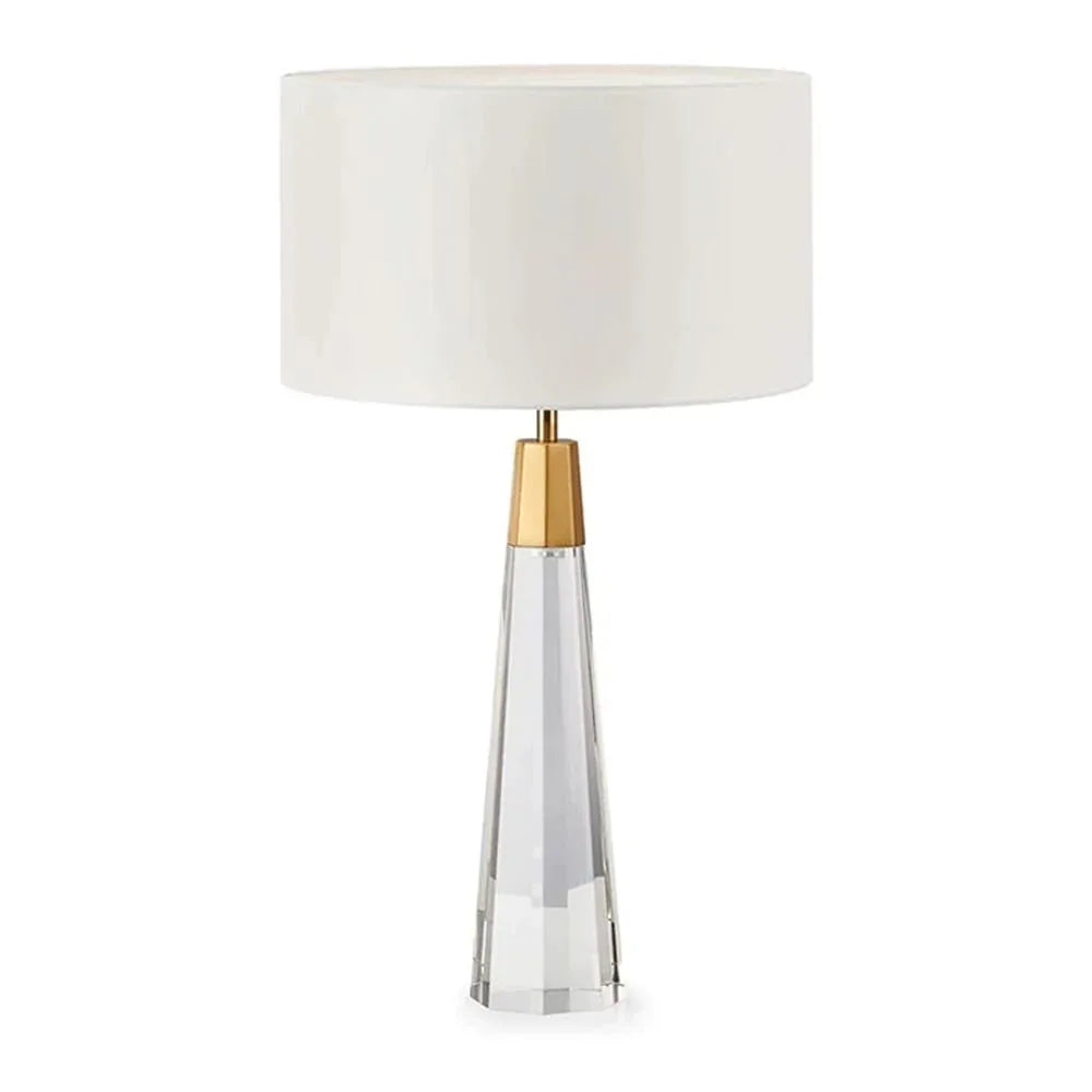 Audara-Postmodern Luxury Living Room Hotel Front Desk Light Simple White Fabric Crystal Desk Lamp Personalised Sample Room Sofa Corner Table Lamp Mall Club Decoration Lighting Fixture Clear