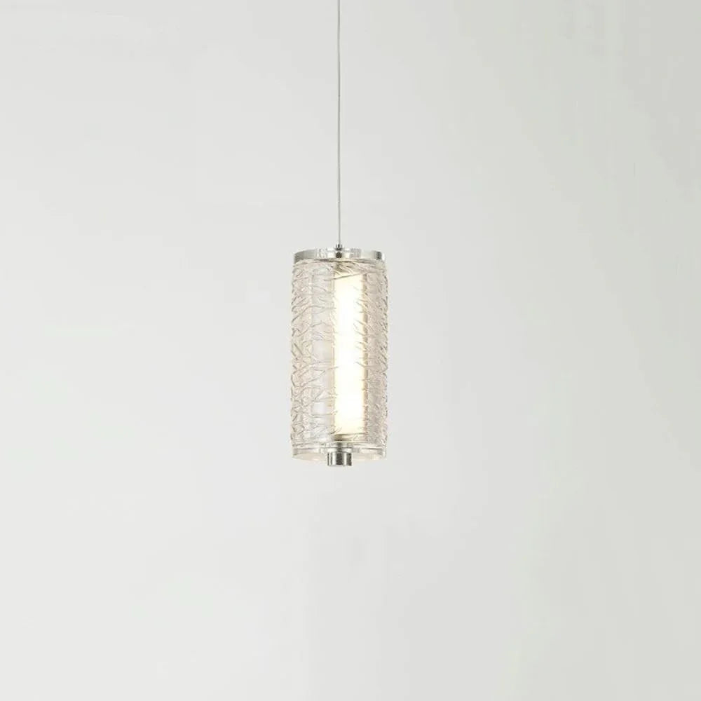 Audara-Crystal Pendant Light, 4-inch Cylindrical Hanging Decorative Light Fixture, Modern Minimalist Style, Bohemian Style, Suitable for Bedrooms, Hotel Rooms, Kitchen Islands, Entryways, Etc.