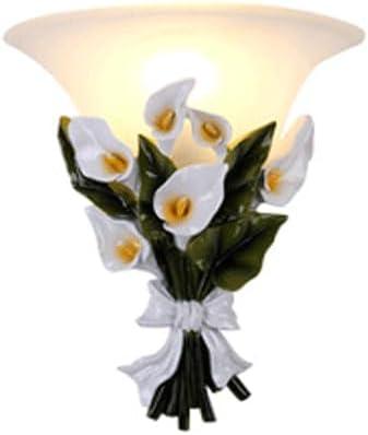 Audara-European Style Resin Wall Lamp Living Room Modern Bedside Wall Lights Creative Idyllic Flowers and Plants LED Sconces Bedroom Corridor Aisle Mounted Lighting Fixture