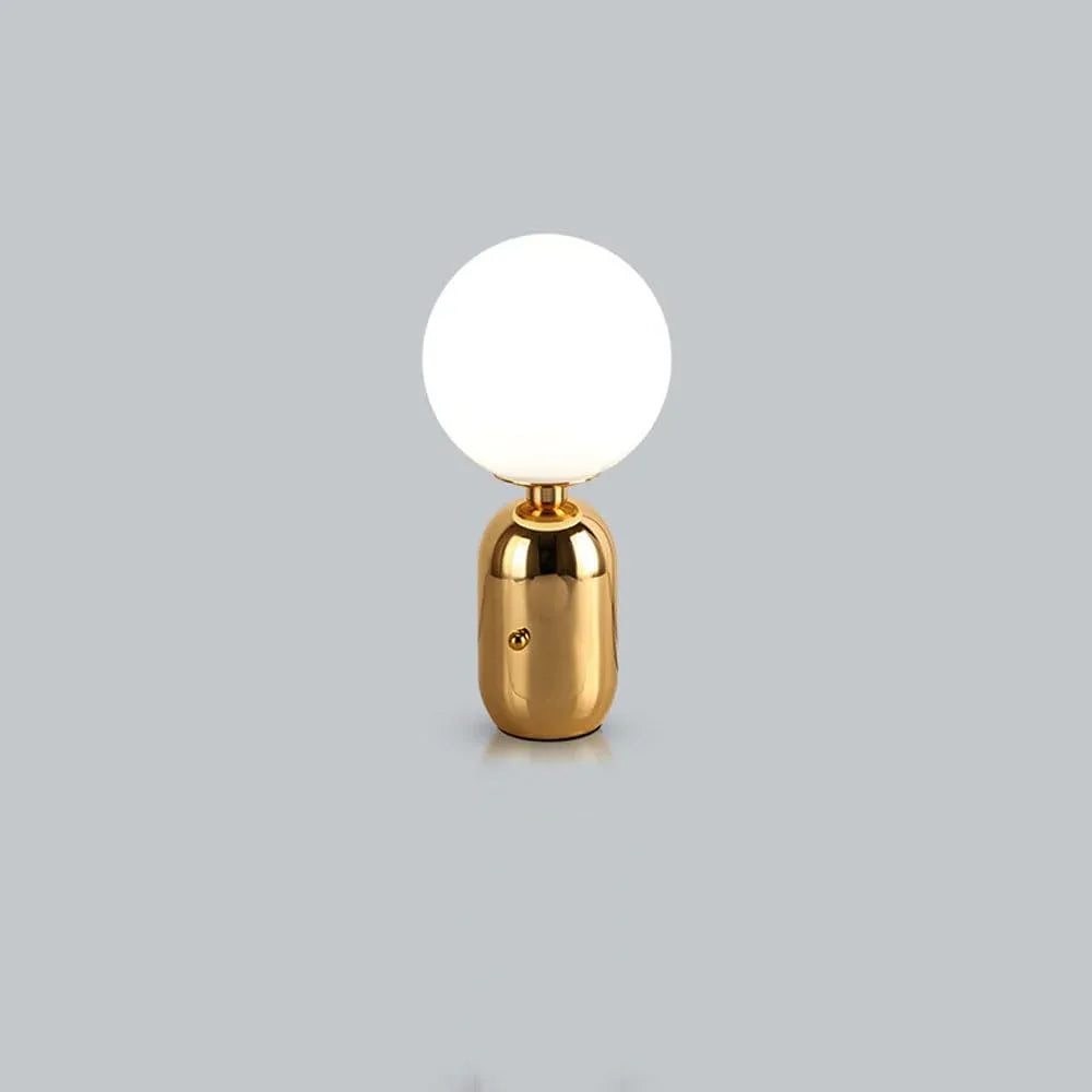 Audara-Postmodern Designer Living Room Study Couch Side Desk Light Creative Orb Glass Metal Desk Lamp Tea House Apartment Office Table Lamp Club Library Mall Decoration Lighting Fix Gold