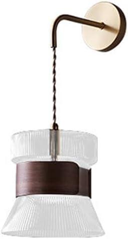 Audara-Japanese Zen Wall Lamp Retro Simple Walnut Wall Lights Bedroom Living Room Glass Sconces Aisle Corridor Foyer Mounted Lighting Fixture
