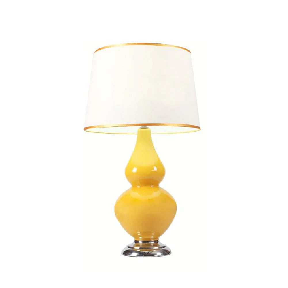 Audara-American Creative Living Room Bedroom Bedside Desk Light Light Luxury Warm Warm Cloth Gourd Glass Desk Lamp Fields Rustic Country Farmhouse B&B Table Lamp Hotel Restaurant Villa Lighting Fixture Yellow