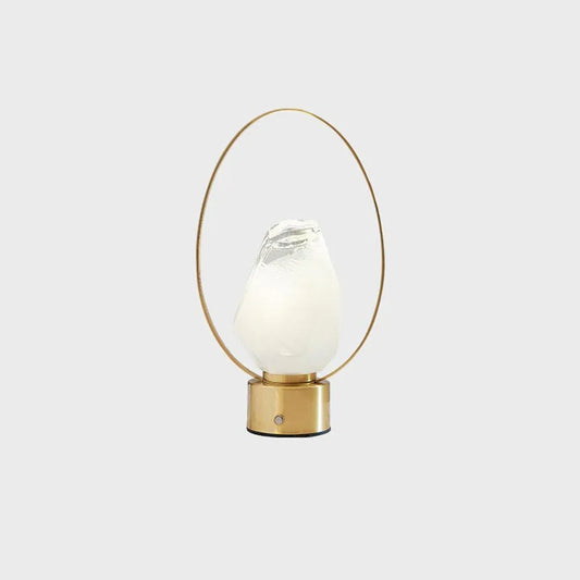 Audara-Postmodern Light Luxury Bedroom Bedside Desk Light Creative Personalized Portable Long Life H65 Copper Glass Desk Lamp Apartment Library Dormitory Table Lamp Camping Study Lighting Fixture