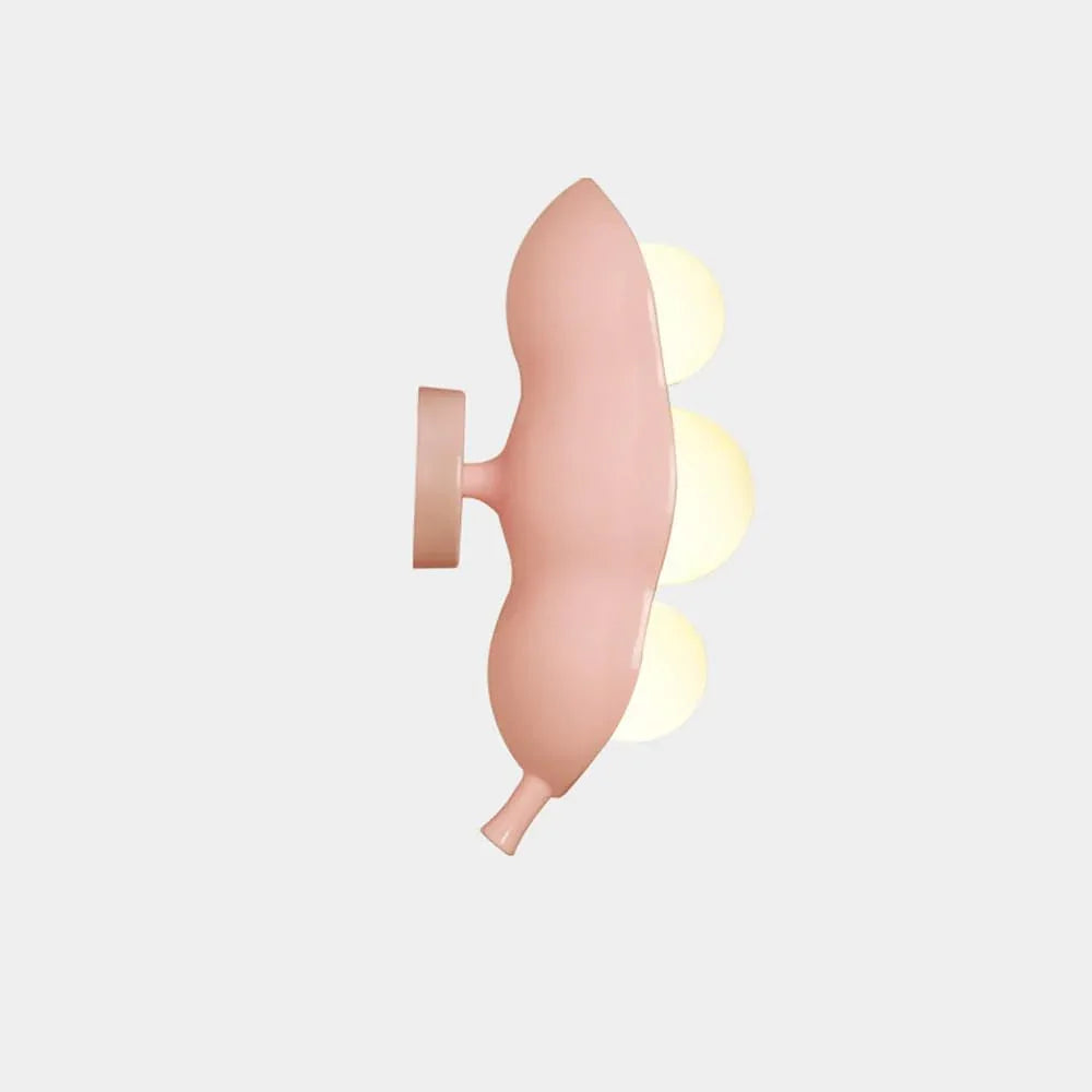 Audara-Scandinavian Creative Pea Wall Lamp Bedroom Children's Room Bedside Wall Lights French Cream Style Background Wall Sconces Aisle Corridor Study Room Art Mounted Lighting Fixture Pink