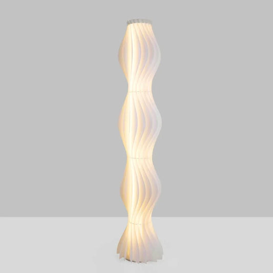 Audara-White Minimalist Study Office Floor Lamp European High-End Ambiance H69” Metal Acrylic Standing Lamp 3 Color Dimmable LED Torchiere Villa Mall Decoration Lighting Fixture