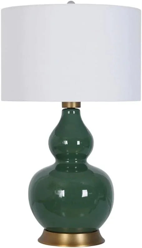 Audara-American White Fabric Gourd Shaped Ceramic Desk Light New Chinese Zen Living Room Study Tea House Desk Lamp Club Coffee Shop B&B Table Lamp Bedroom Bedroom Sample Room Lighting Fixture