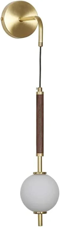 Audara-Bedroom Bedside Wall Lamp Light Luxury Living Room Walnut Wall Lights Simple New Chinese All Copper Sconces Living Room Background Wall Modern Mounted Lighting Fixture
