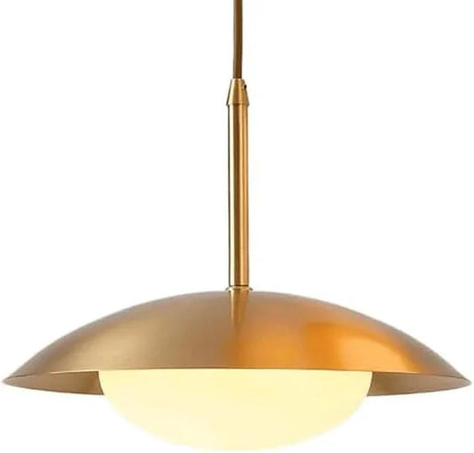 Audara-French Vintage Glass Pendant Light Industrial Style Copper Hanging Lamp Dining Table Pantry Kitchen Island Chandeliers Shop Counter Showcase Mall Decor Lighting Fixture (Diameter 9.8” G9 Lampholder)