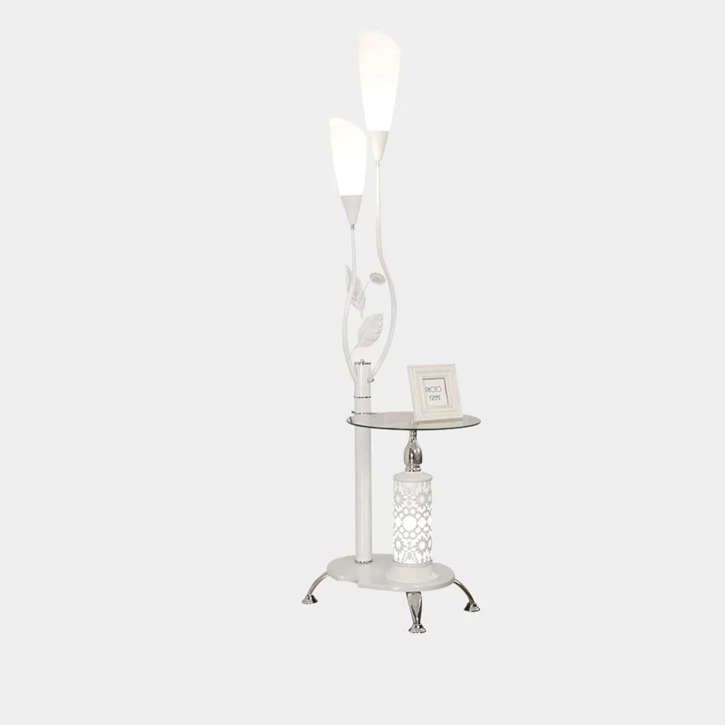Audara-Creative Simple Living Room by Sofa Floor Lamp Light Luxury Retro with Coffee Table Metal Glass Standing Lamp 2 Light Source E26 H66.14in Study Room Bedroom Torchiere Rustic Lighting Fixture