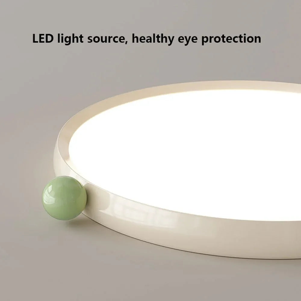 Audara-Cream Wind LED Ceiling Light Modern Simple Living Room Bedroom Ceiling Lampled Ultra-Thin Seamless Cozy Dining Room Study Room Ceiling Fixtures High Brightness Eye Protection Lighting Fixture