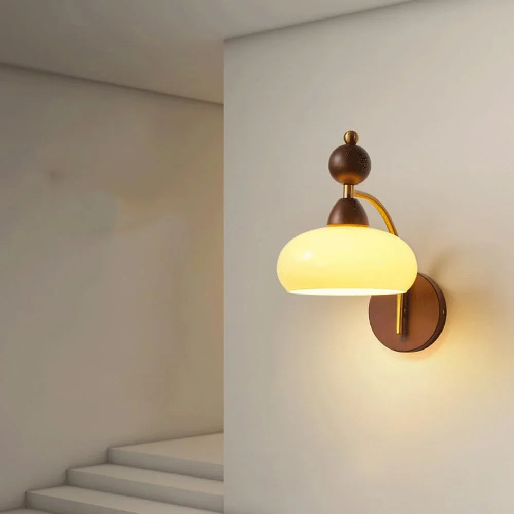 Audara-French Medieval Art Wall Lamp Wabi-Silent Cream Wind Backdrop Ambience Wall Lights Cartoon Bedroom Decor Sconces American Industrial Style Bedside Mounted Lighting Fixture