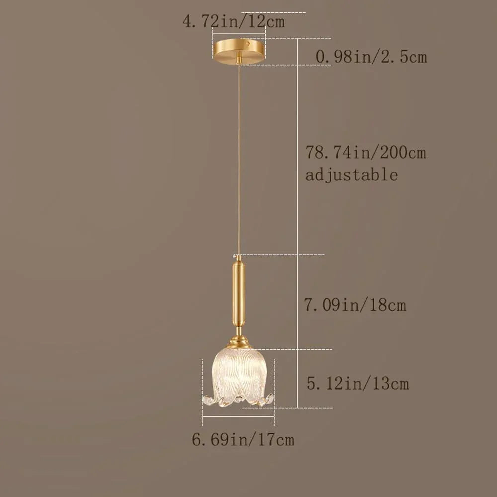 Audara-7-inch Diameter Crystal Pendant Light, Flower-Shaped Decorative Lamp, Bohemian Style, European Minimalist Style, Suitable for Bedrooms, Hotel Entryways, Kitchen Islands, and Other Scenarios