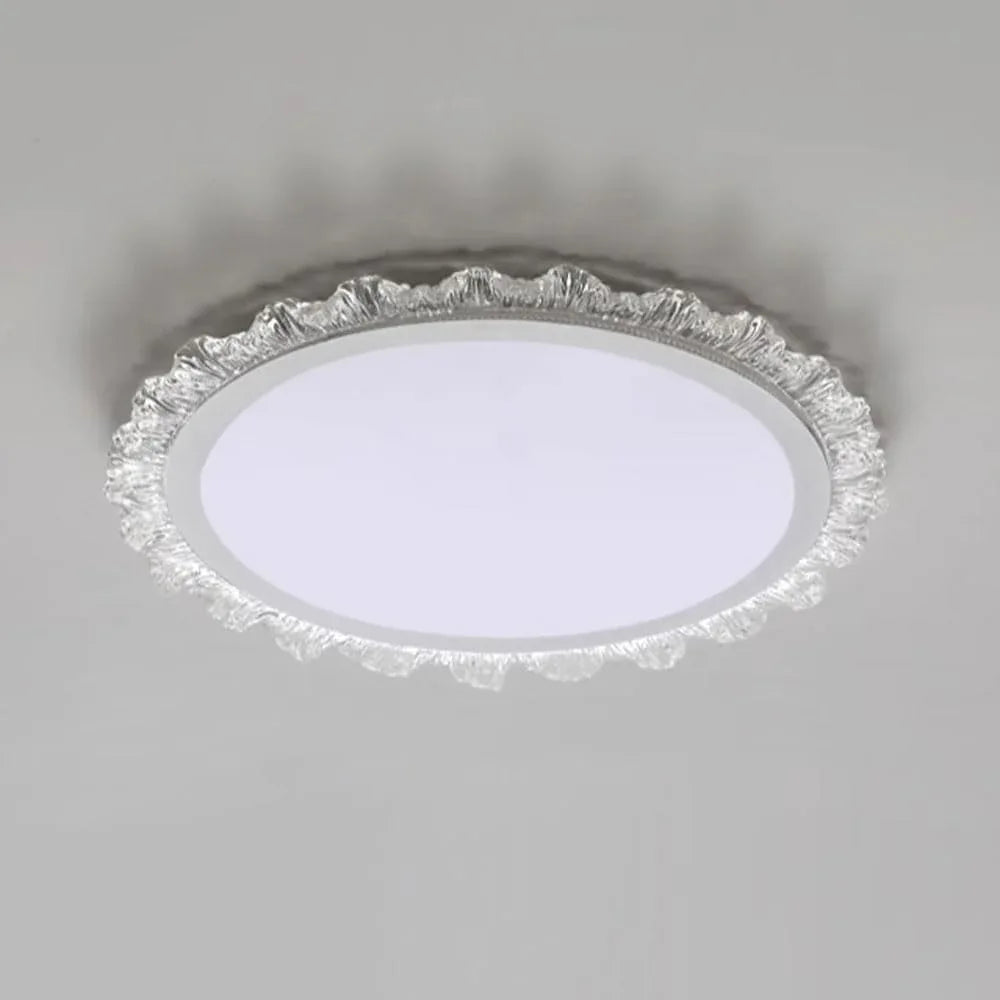 Audara-French Creative Flowers Ceiling Fixtures Cream Style Simple Living Room Bedroom Ceiling Light LED Highly Visible Eye Protection Ceiling Fixtures Light Luxury Variable Light Recessed Lighting Fixture