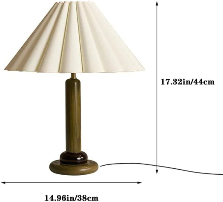 Audara-Premium Sense Bedroom Study Desk Light Elegant E27 D15” Fabric Wood Desk Lamp Ambient Sense Bed Bedside Sofa Beside Table Lamp Corridor Villa Office Lighting Fixture