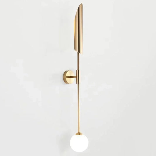 Audara-Gold Wall Light 33in LED Glass Sphere Wall Sconces Interior Living Room Accent Wall Wall Lamp Bedroom Bedside Bathroom Wall Mount Light Fixture