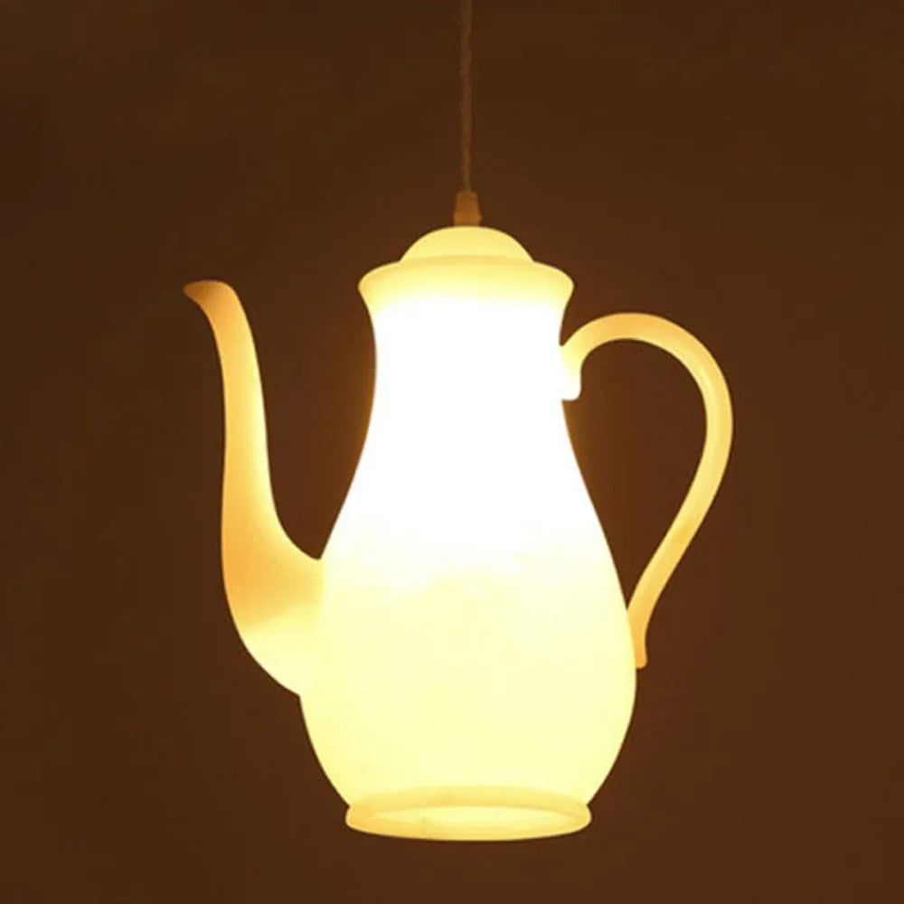 Audara-GerRiT Postmodern LED Single-Head Chandelier/Creative Teapot Pendant Light/Tea House Tea Restaurant Resin Hanging Lamp/Café Clothing Store Front Desk Personalized LightingFixture, B B