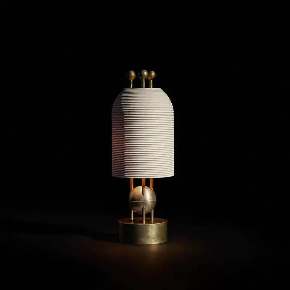 Audara-Scandinavian Postmodern Study Office Desk Light Creative Designer Living Room Hotel Front Desk Desk Lamp White Stripe Glass Lighting Fixture Up Front Cafe Farmhouse Villa Table Lamp