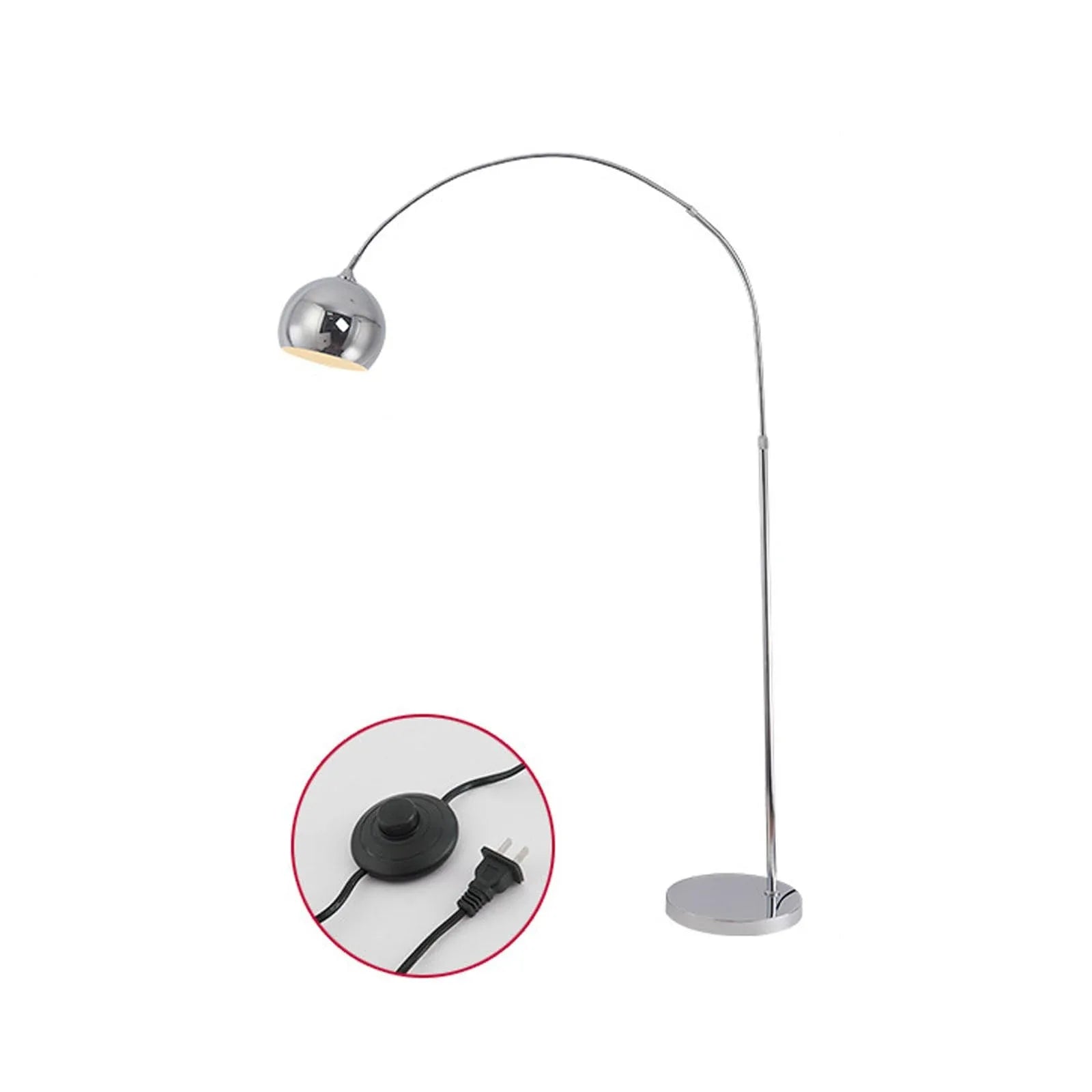 Audara-Creative Remote Control Stepless Dimming Living Room Floor Lamp Single Light Source E26 Retractable Black Metal Standing Lamp Bedroom Study Room Torchiere Dining Room Decoration Lighting Fixture Chrome