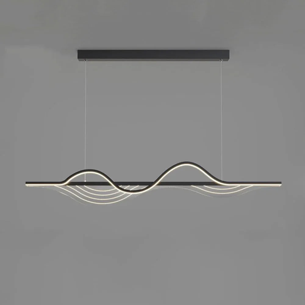 Audara-Modern Minimalist Dining Room Acrylic Pendant Light Personalized Creative Long Line Living Room Hanging Lampe Hall Black Dimmable Chandeliers Hotel Office Bar Lighting Fixture
