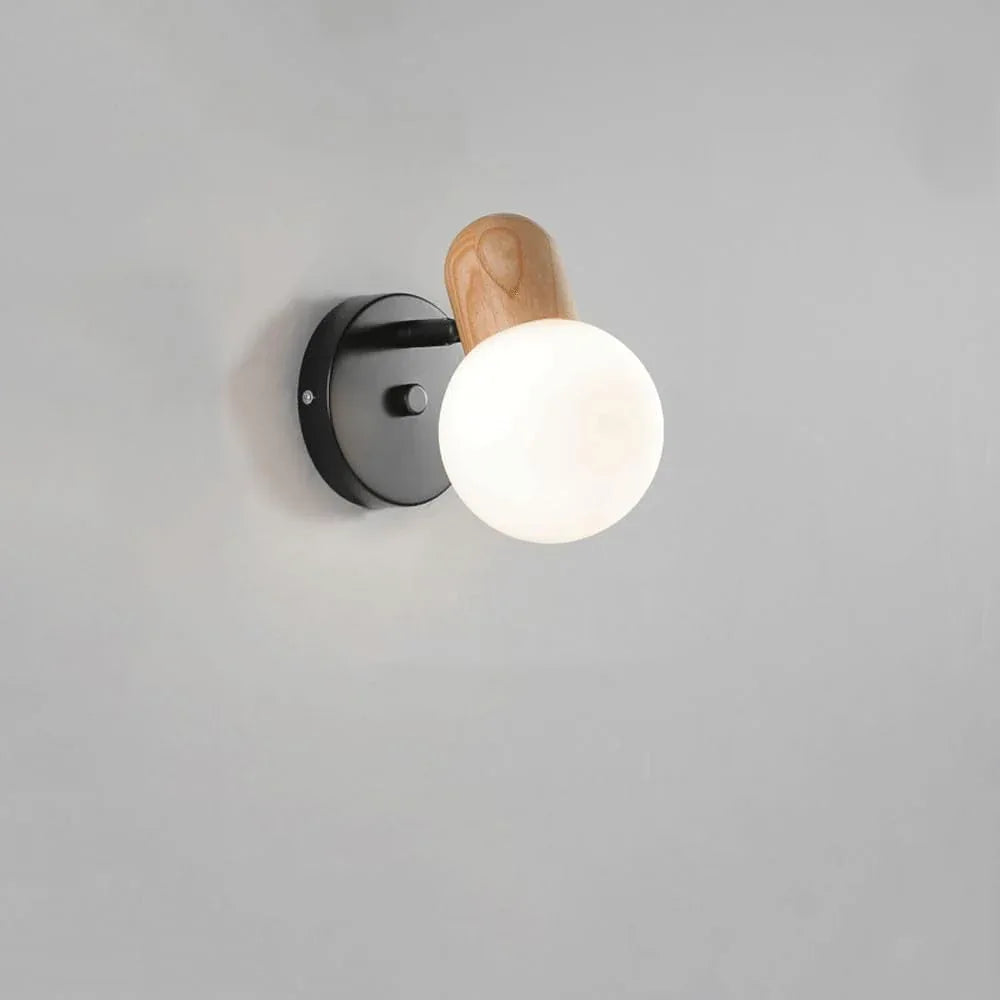 Audara-Bedroom Bedside Log Main Wall Lamp Scandinavian Simple Glass Wall Lights Rotatable Backdrop Sconces Aisle Corridor Foyer Mounted Lighting Fixture