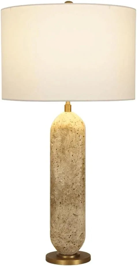 Audara-High-end Wabi Sabi Style Yellow Travertine Desk Light Vintage B&B Living Room Study Desk Lamp Villa Club Dining Room Table Lamp Mall Dining Room Coffee Shop Decoration Lighting Fixture